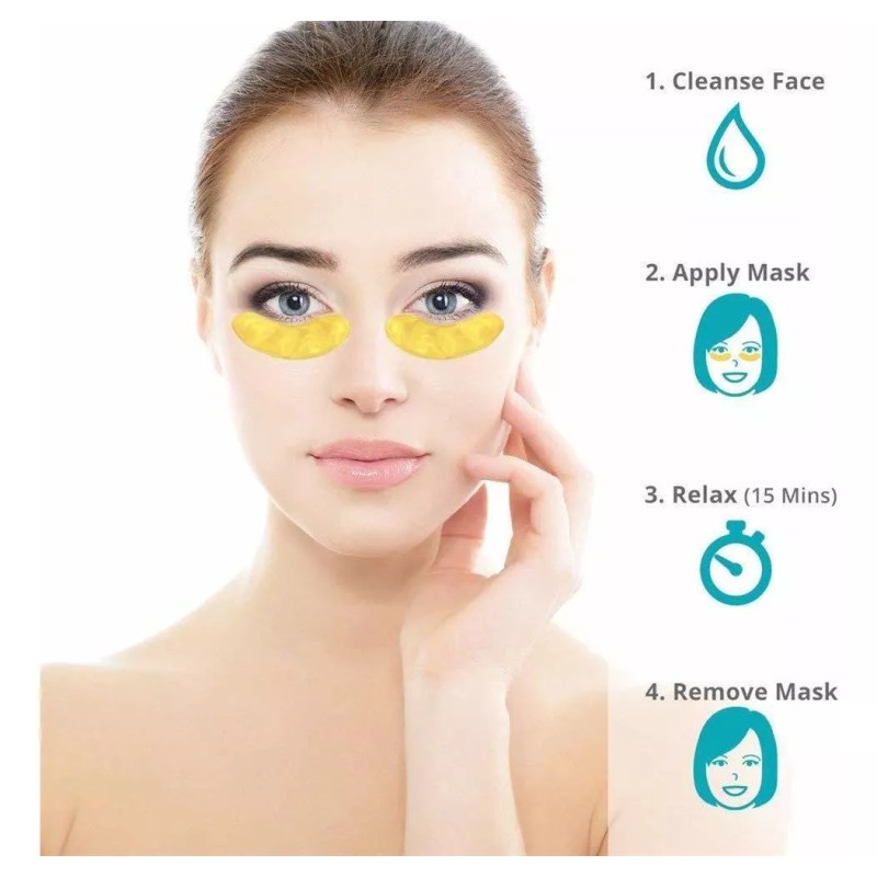 Jakuva 30 Pares De Mascarillas De Colágeno De Oro De