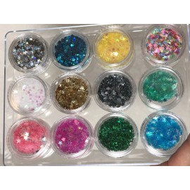 Unbranded decoracion para uñas  en formas de estrellita con 12 colores diferentes