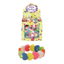 12 Heart Bracelet Party Bag Fillers / Girls Toys Kids Children Assorted Colours