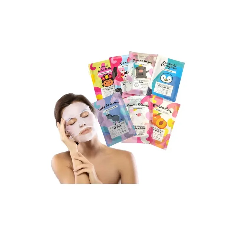 Kit 10 Mascarillas Faciales Hidratantes Rodillo De Jade
