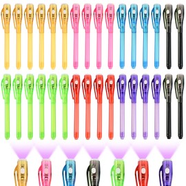 Goldge Invisible Ink Pens with UV Light for Kids 32PCS - Party Favors for Kids, Spy Pen for Secret Message, Escape Room, Perfect for Birthdays, Easter, Christmas & Stocking Stuffers