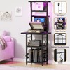 YAKANJ Record Player Stand with Led Light,Record Player Table with
