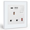 BSEED Single Socket 13A with USB A and USB C