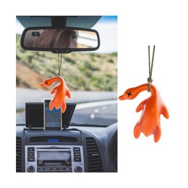 Zpana Cute Swing Duck Car Hanging Ornament, Rearview Mirror Swinging Roast Duck Automotive Pendant, Vehicle Rear View Decoration Accessories, Universal for SUV, Sedan, Truck (Orange)