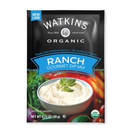 Watkins Organic Gourmet Dip Mix, Ranch, 0.71 oz. Packets, 12-Pack