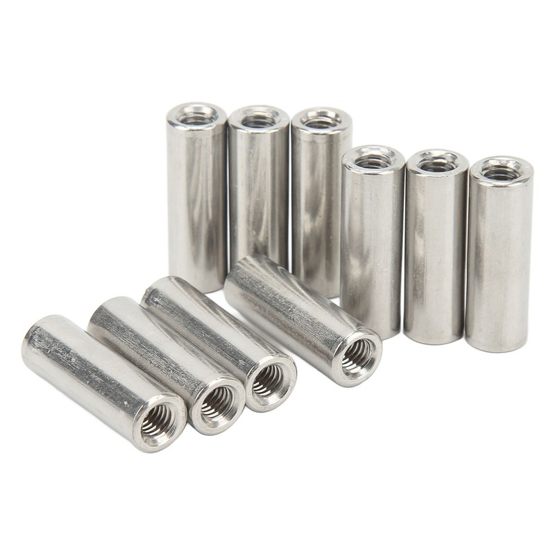 20Pcs M6 Female Thread Coupling Nut Practical Rustproof Stainless Steel