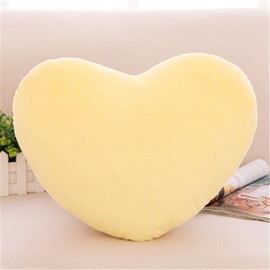 Huilimei Plush Pillow Heart Shape 40 cm Cute Floor Cushion Home Decorative Throw Pillow Cushion Valentine's Day Gift for Friends (1, yellow, 40 cm)