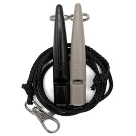 ACME Dog Whistle No. 211.5 with Whistle Band | Double Pack | 2 Whistles Including 2 Bands | Ideal for Recall - Loud and Far-reaching (Black + Mink)