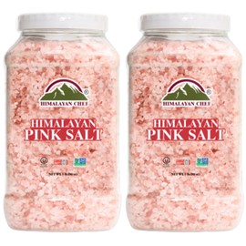 Himalayan Chef Coarse Salt for Grinder Refill, 5 lbs jar, Contains 84+ Trace Minerals, Perfect for Cooking, Pink Curing Salt for Meat, for Salt Grinder and Salt Mills - Pack of 2