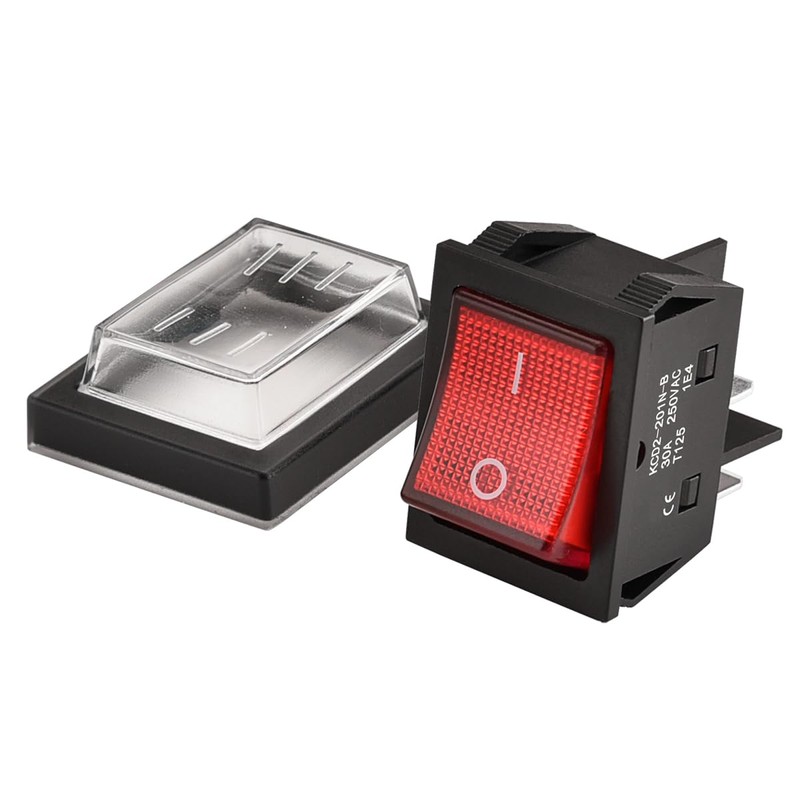 Heschen High Current Rocker Switch, 30A 250VAC, ON-OFF 2 Positions,