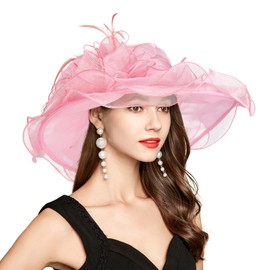 YIDINGCO Derby Hats for Women 2024, Sun Hat for Ladies Girl, Easter Hats Kentucky Fascinator Tea Party Church Hats