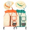 2Pcs Kids Explorer Costume Set Cargo Vest and Hat Outdoor