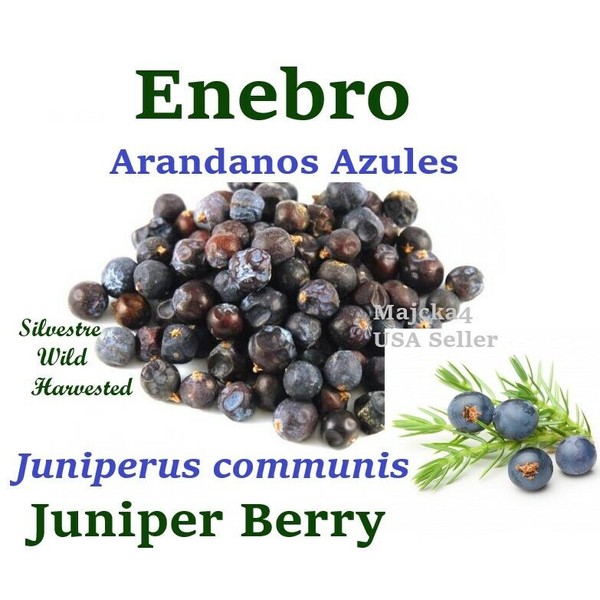 Enebro Entero 4 oz Hierbas Juniper berries Whole Juniperus communis Herbal teas