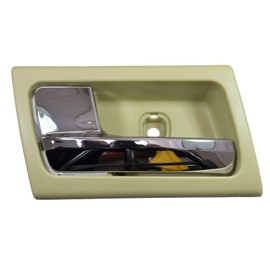 PT Auto Warehouse FO-2363ME-LH - Interior Inner Inside Door Handle, Chrome Lever with Beige Housing (Camel) - Left Driver Side