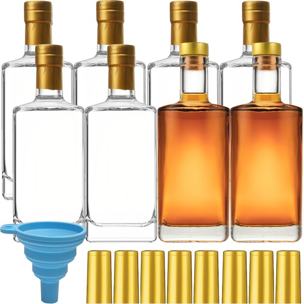 Danmu 8 Pack Glass Bottles with Lids 8 oz Airtight