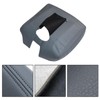 SecosAutoparts Dark Gray Center Console Lid Armrest Cover Leather Replacement