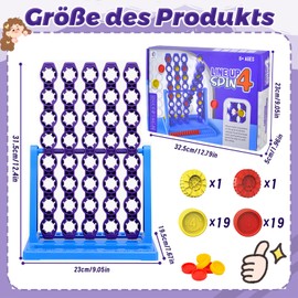 4 Gewinnt, Vier Gewinnt mit Spin, Kinder Brettspiel, 4 in Einer Reihe, 4 gewinnt groß, 4 gewinnt reisespiel Battle Strategiespiel für 2 Spieler, Brettspiele Spiele Kinder ab 6 Jahren.