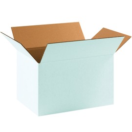 BOX USA 25 Pack of Corrugated Cardboard Boxes, 17 1/4" L x 11 1/4" W x 10" H, White, Shipping, Packing and Moving