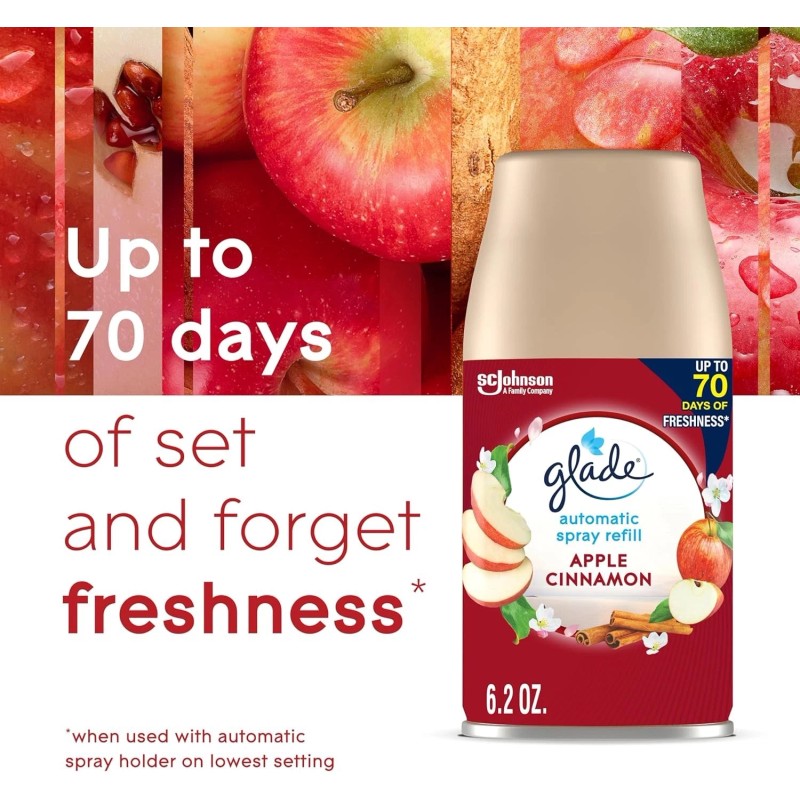 Glade Automatic Spray Refill Apple Cinnamon 6.2oz 2 Count Scented