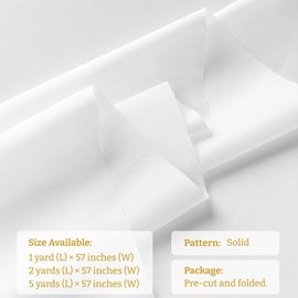 Precut Satin Fabric - Silky, Shiny, Soft Charmeuse Satin - Cloth Fabric by The Yard (2 Yard x 57 inch) - White Fabric for Dress, Wedding Decorations, Draping, Sewing, Table Cloth, DIY Crafts