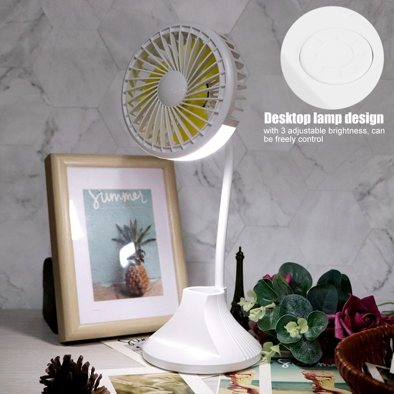 1Pc Mini Desktop Fan with Rechargeable USB and Table Night