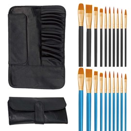 20 PCS Paint Brush Set with Paint Brush Holder, Professional Nylon Watercolour Brushes, Different Sizes, Kids Paint Brushes Art, Small Paint Brushes for Acrylic Oil Watercolor Gouache Face Painting