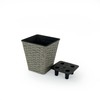 ROCKRAIN 2-Pack Smart Self-Watering Planters: Hand Woven Wicker Square Pots