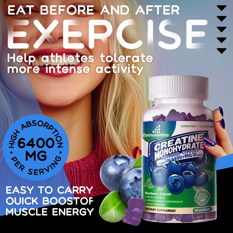Creatine Monohydrate Gummies Complex for Men & Women -Advanced Formula