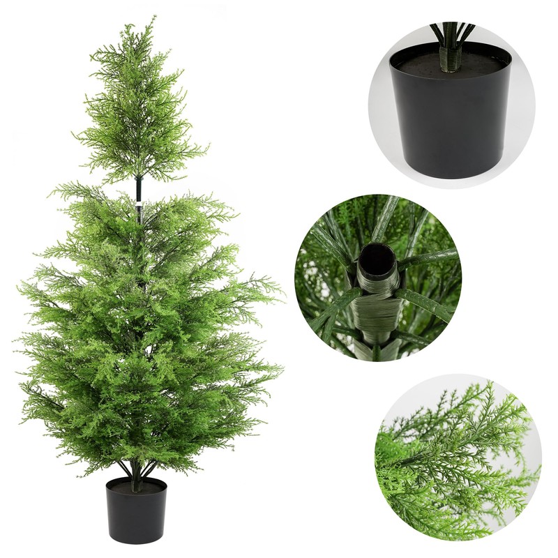 SEVENLOVE 96" Artificial Cedar Topiary Tree One Set, 8FT SEVENLOVE