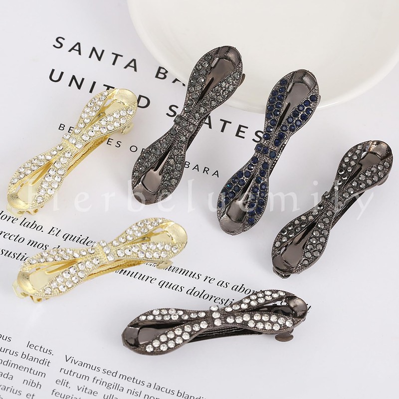 Herbeluemily Barrette, Secure, Small, Bijou Ribbon, Hair Clip, Stylish, Adult,