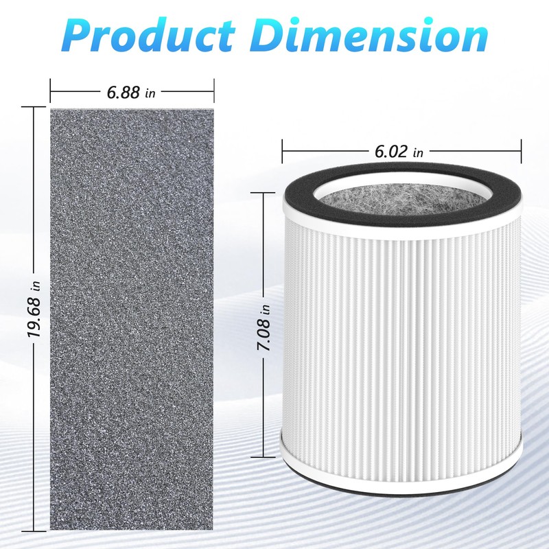 H-PF400 HEPA Filter Replacement Kit Compatible With Hunter HP400 Air-Purifiers,