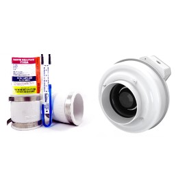 Fantech Rn1 Radon Mitigation Fan & Install Kit with Dynameter - 3x4" White