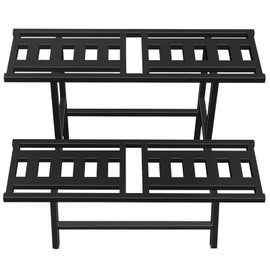 LAIDUOLEOE Plant Stand Indoor Outdoor, 2-Tier Metal Plant Stand, Heavy Duty Plant Stands for Multiple Plants, Plant Rack Pot Holder Plant Display Shelf