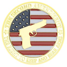 SNKVAUP Second Amendment Commemorative – 2nd Amendment Right to Bear Arms Cold Plated Souvenir with Display Case – 40mm Collectible for Patriotic Enthusiasts