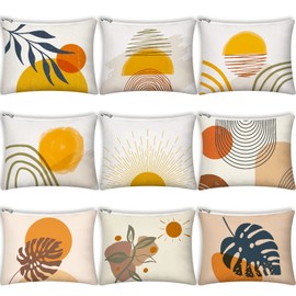 EYNDYN Boho Cosmetic Bags Canvas Makeup Bags Makeup Pouch for Purse Sunshine, Yellow, 1