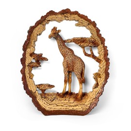 GIRAFFE IN WOOD EFFECT RESIN |Ornaments for The Home | Home Accessories | Animal Lover Gift Birthday Friendship Gifts