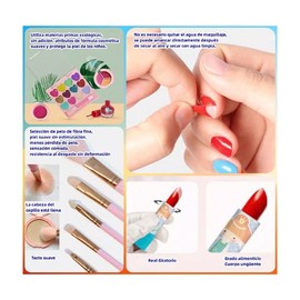 24 Piezas Juego De Maquillaje De Niñas Maquillaje Lavable rosa