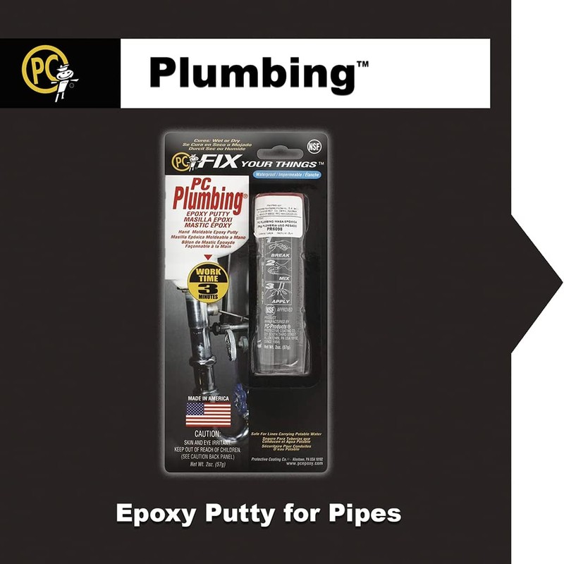 PC Products PC-Plumbing Epoxy Putty, 2oz Stick, Gray (25598)