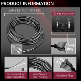 HASME Replacement Power Cord for Oreck XL XL2 Upright Vacuum Cleaner Replaces for 58-5807-61 58580761 Fits for 2300RS 4070H2L 4080H2B 4080H2R 4080H2Y 4090H2B 4090H2G 4090H2T 30" 2 Wire 18 Guage