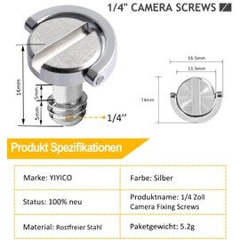 1/4 Inch Screws Camera Screw Camera Mounting Screw 5 Pieces Tripod Screw for Camera Tripod Quick Release Plate Monopod Electronic Accessories (5)