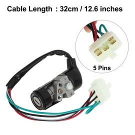 uxcell Motorcycle Scooter Security 5 Wires Ignition Switch Lock W 2 Keys Set for GY6 125
