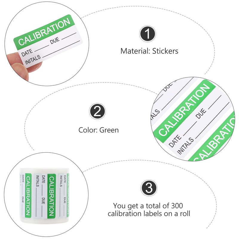 VILLCASE 1 Roll/300pcs Calibration Stickers for NIST Calibration QC Approval