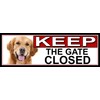 SHAWPRINT Golden Retriever KEEP THE GATE CLOSED METAL GATE SIGN