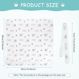 AYESY Baby Swaddle Blankets, 2 Pack 85 x 85cm Cotton Baby Swaddle Blanket with Hood, Soft, Absorbent, Essentials for Newborn, Shower Gifts for New Moms, 0-3 months