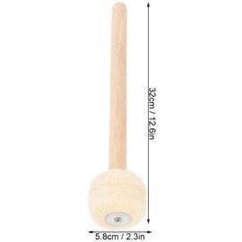 Drum Stick Wool Felt Drum Mallets with Wooden Handle Precussion Instrument Band Accessories 32 x 5.8 x 5.8 cm for Snare Drums Pack of 2
