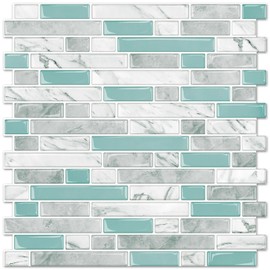 STICKGOO Peel and Stick Tile Backsplash for Kitchen, 12”×12”Stick on Backsplash, Self Adhesive Tile for Kitchen Backsplash and Bathroom(10 Sheets, Thicker Design)
