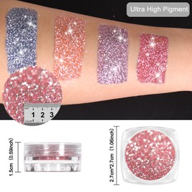 SIUSIO Diamond Nail Glitter Set, 8 Colors Reflective Glitter Dust Shiny Sugar Nail Powder Pigment Nail Supplies for Nail Art Gel Polish Crafts Disco Party Nightclub Wedding