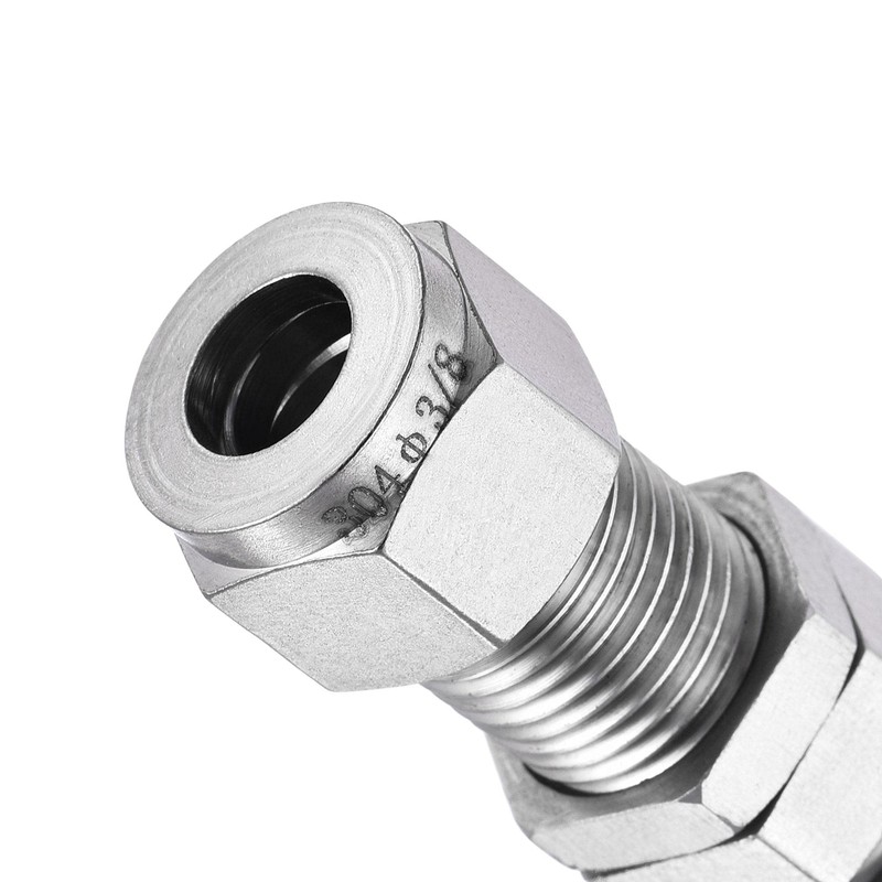 sourcing map Compression Pipe Fitting 3/8" Pipe OD x 3/8"