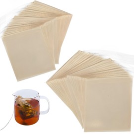 Disposable Tea Filter Bags for Loose Leaf Tea 200 Pcs, Natural Unbleached Empty Tea Bags with Drawstring, Tea Infuser Coffee Bag Flower Tea Bag (3.54 x 2.76 in, 1.97 x 2.76 in)