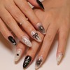 Kaichen Press On Nails - Black Butterfly Medium Almond Nails